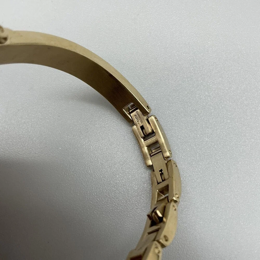Fossil Georgia ES3084 Womens Watch 32mm Gold Tone Bangle New Battery 6.5